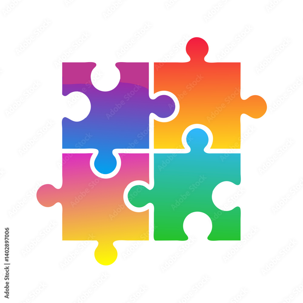 Rainbow Puzzle Icon Representing Color Learning and Problem-Solving Skills Rainbow Puzzle Icon Representing Color Learning and Problem-Solving Skills