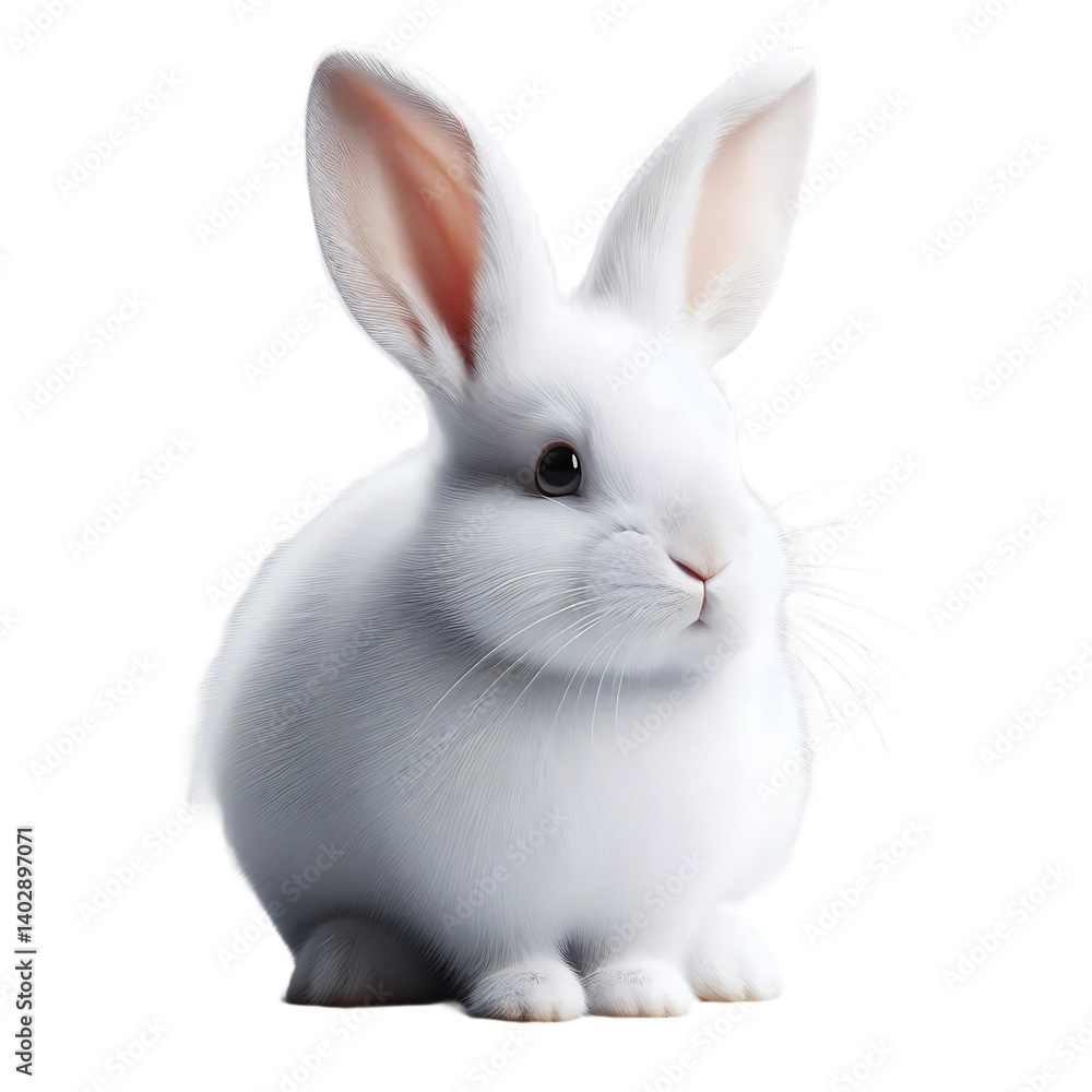 Adorable White Bunny: A Portrait of Innocence