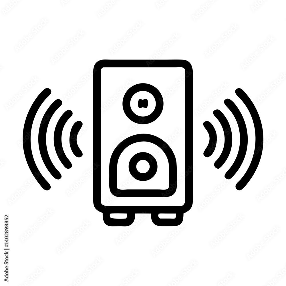 Speaker with Sound Waves Icon Representing Music and Audio Playback