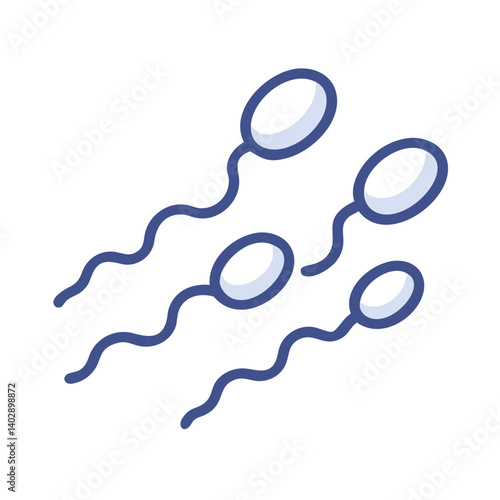 Sperm Cells Icon Representing Male Reproductive System and Fertility