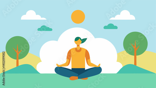 PostCryo Yoga A person performing yoga poses in a tranquil outdoor setting with soft clouds and sunlight filtering through the trees enhancing the feeling of peace.