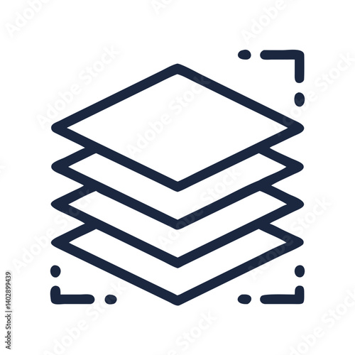 Stacked Layers Icon Representing Design Composition and Layout