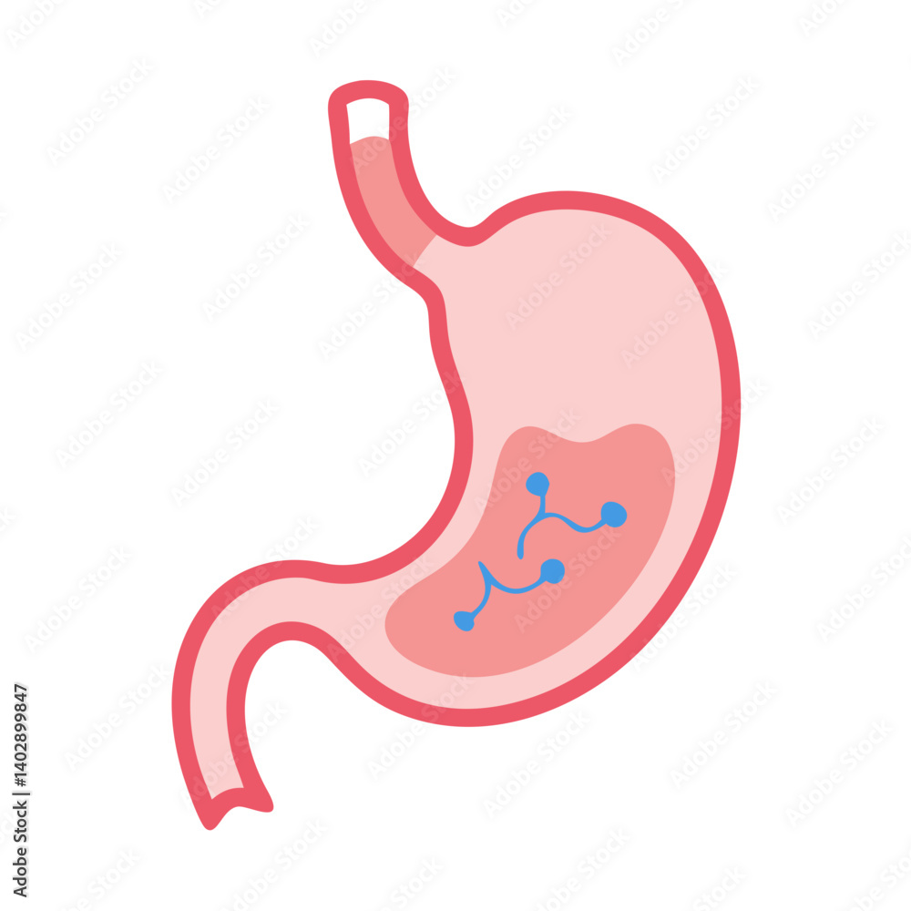 Obraz premium Stomach Organ Icon Representing Digestive System and Gastrointestinal Health