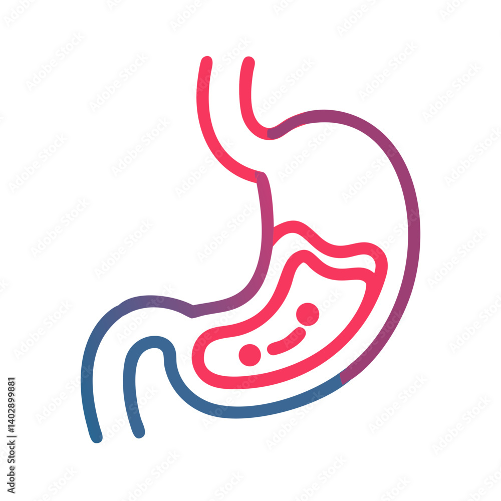 Obraz premium Stomach Organ Icon Representing Digestive System and Gastrointestinal Health