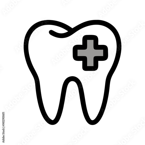 Tooth with Cross Representing Dentistry and Oral Health Care