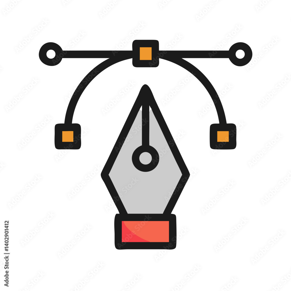 Vector Pen Tool Representing Graphic Design and Digital Illustration Vector Pen Tool Representing Graphic Design and Digital Illustration
