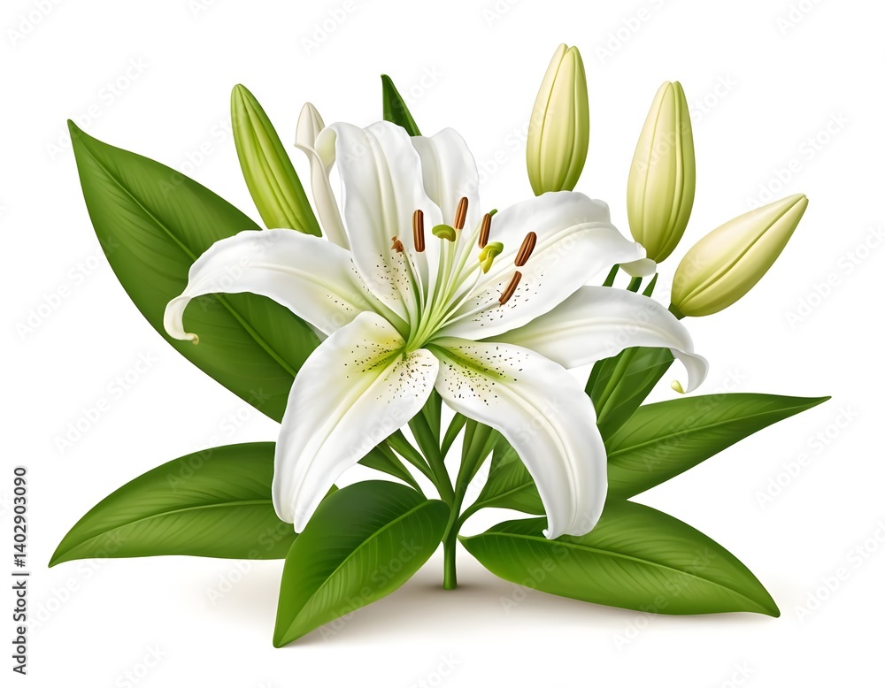 Fototapeta premium White Lily Flower Bouquet