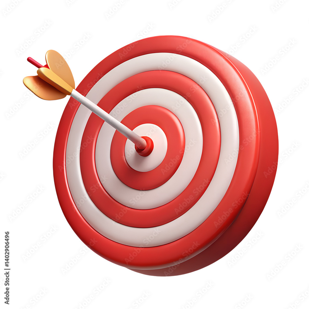 A red dart hits the bullseye, symbolizing business success with accuracy A red dart hits the bullseye, symbolizing business success with accuracy
