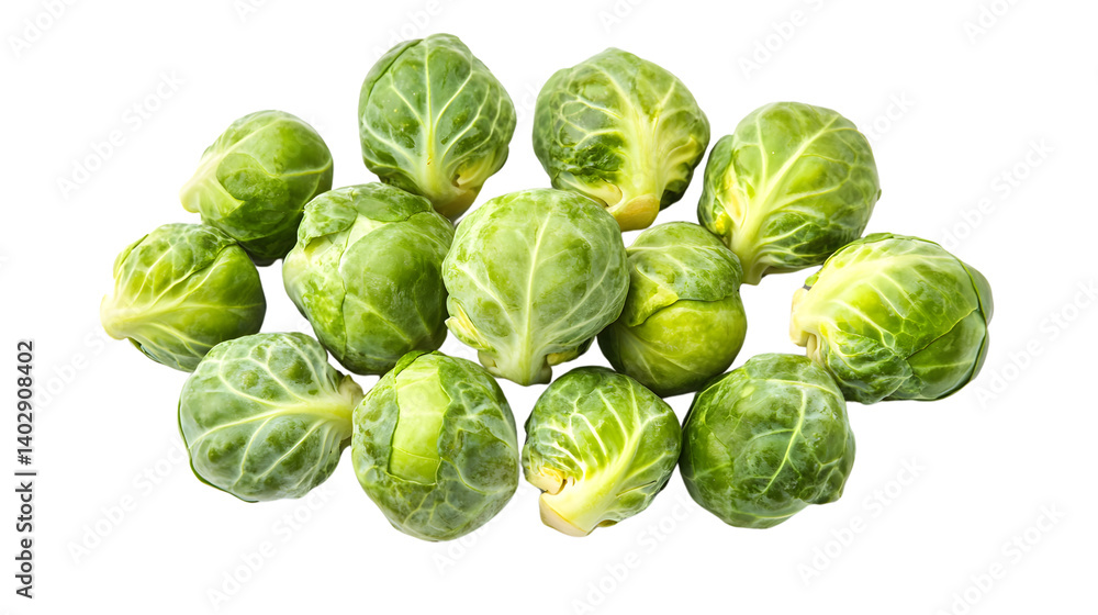 Fresh Brussels Sprouts on White Background - Top View Culinary Stock Image Fresh Brussels Sprouts on White Background - Top View Culinary Stock Image