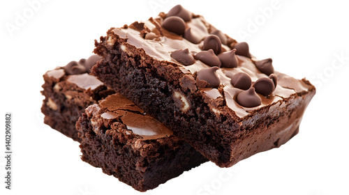 Delicious Chocolate Brownie Cake with a Transparent Background for Versatile Design Projects