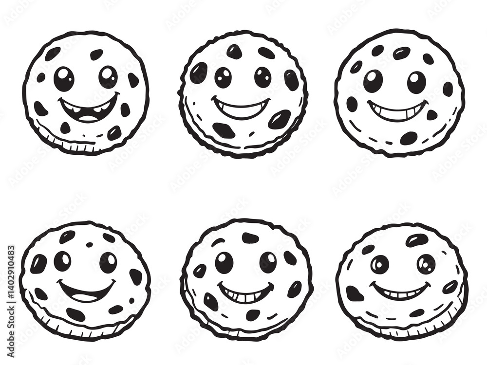 Cookie set line art Cookie set line art
