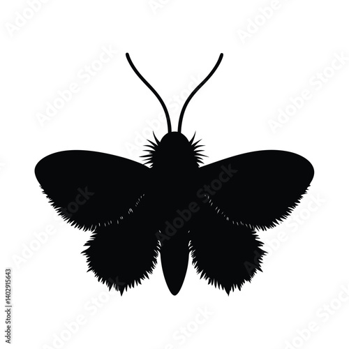 moth fuzzy antennae vector art silhouette