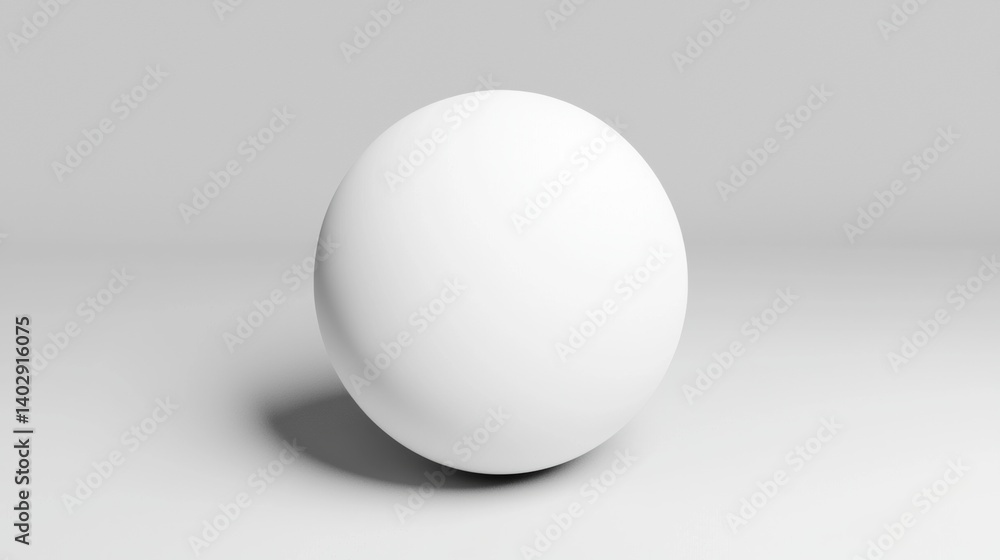 A white sphere with a shadow cast on a gray background. A white sphere with a shadow cast on a gray background.