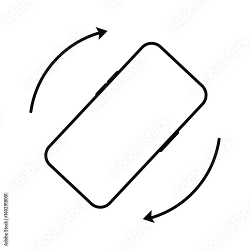 Mobile phone rotate icon, Rotate smartphone icon isolated. Mobile screen rotation vector illustration. 