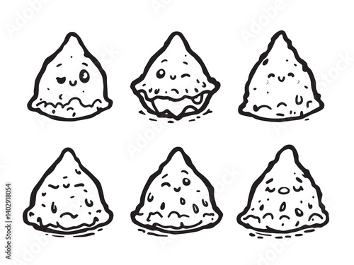 Pakora set line art