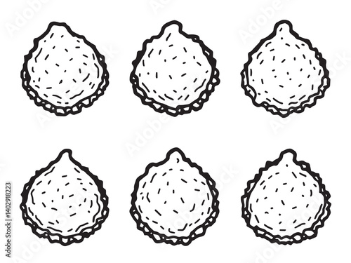 Pakora set line art
