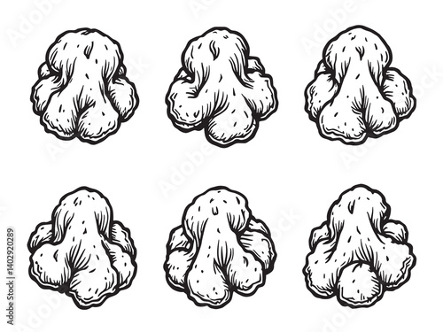 Popcorn set line art illustration