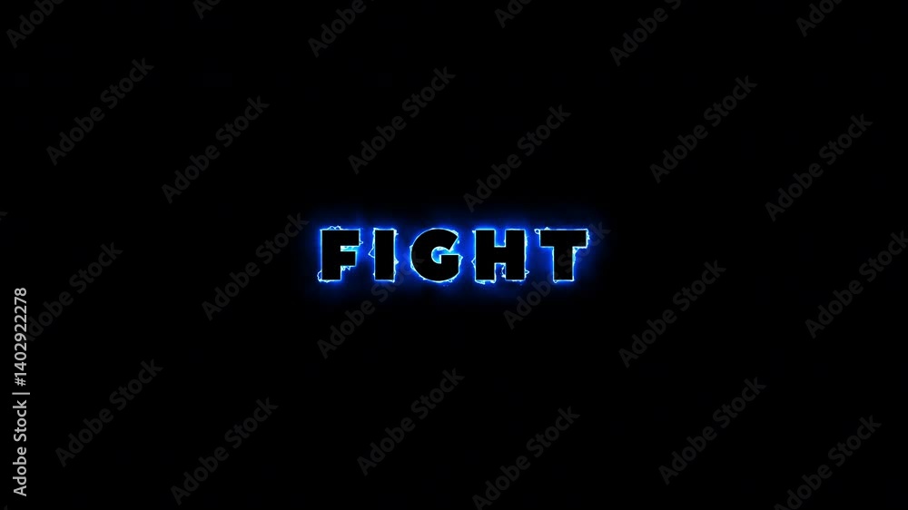 Electric glowing FIGHT title animation Electric glowing FIGHT title animation