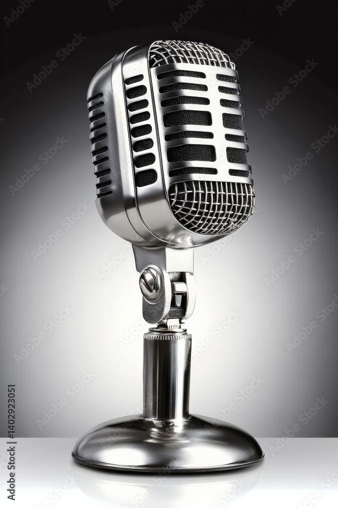 Fototapeta premium Vintage Microphone on a Stand