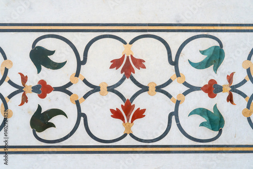 Slika na platnu Pietra dura or pietre dure, inlay design, decorative art form involving the inlay of colored stones into marble