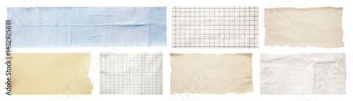 PNG Vintage paper textures collection, element set on transparent background