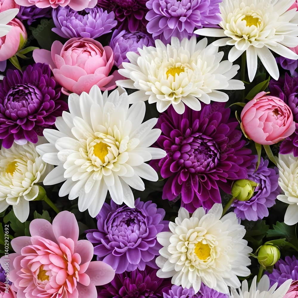 Obraz premium Vibrant Bouquet of Pink, Purple, and White Flowers