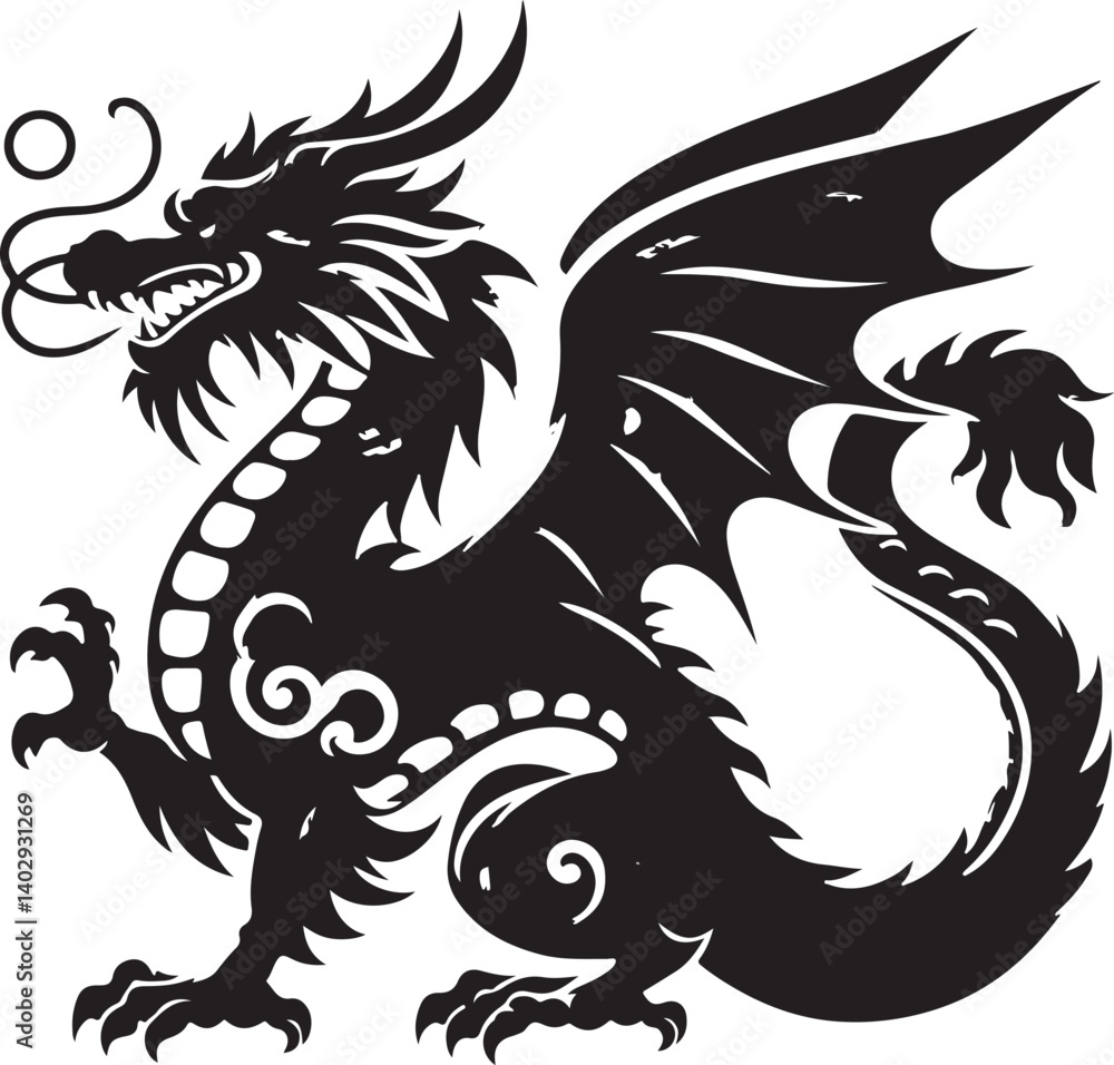 Obraz premium a blue dragon vector