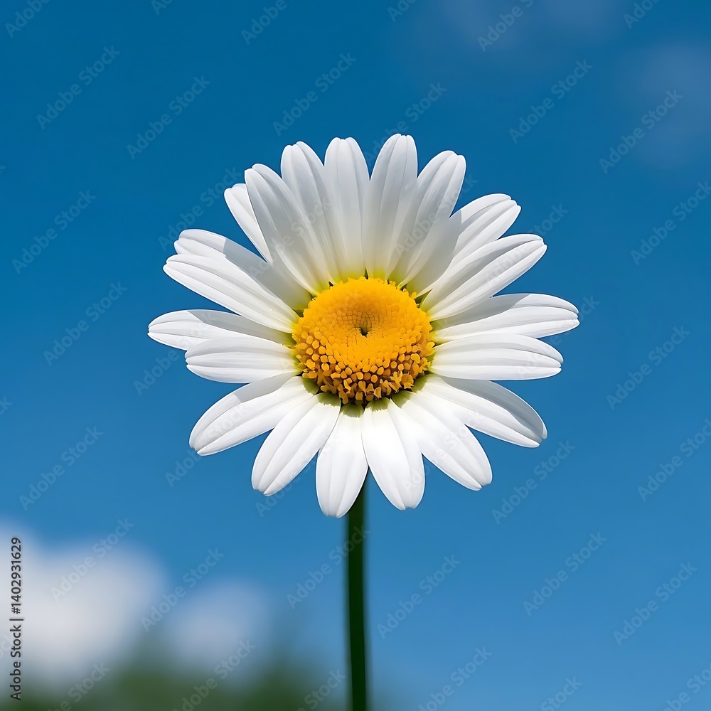 Macro photograph of a daisy, vibrant white petals