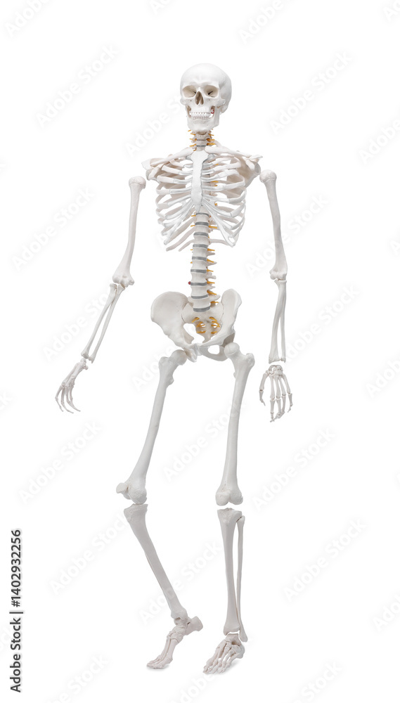 Artificial human skeleton model isolated on white Artificial human skeleton model isolated on white