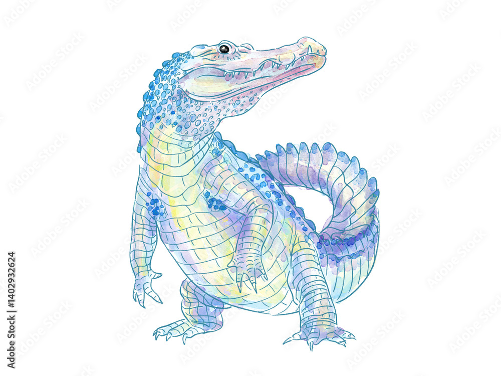 Fototapeta premium lizard on white background