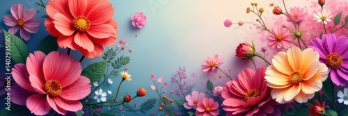 Wallpaper Mural Vibrant Floral Backgrounds with Colors Merging Together, watercolor, colorful Torontodigital.ca