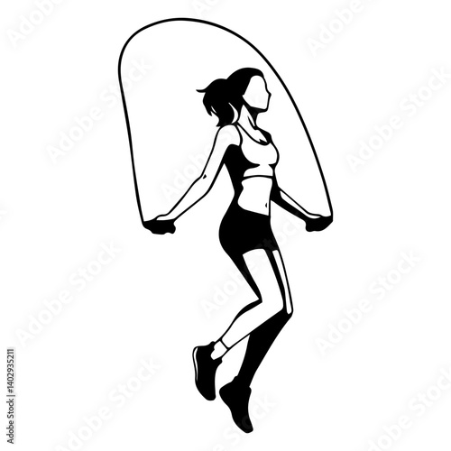 silhouette of a girl jumping rope