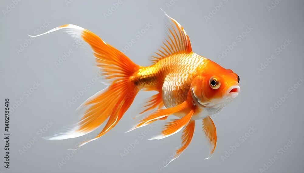 Orange and White Fantail Goldfish Orange and White Fantail Goldfish