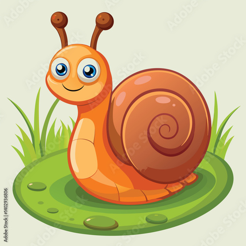 happy snail cartoon 