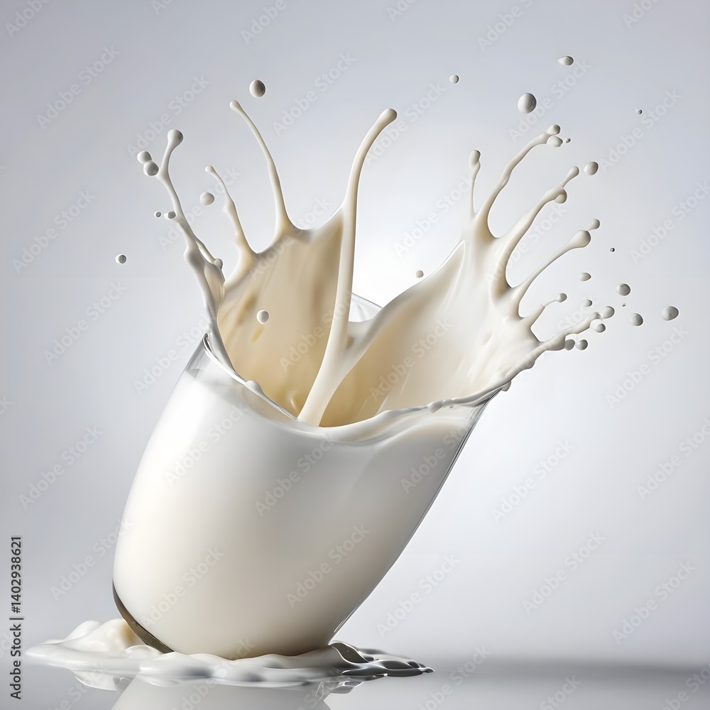 Milk Splash in Glass Milk Splash in Glass