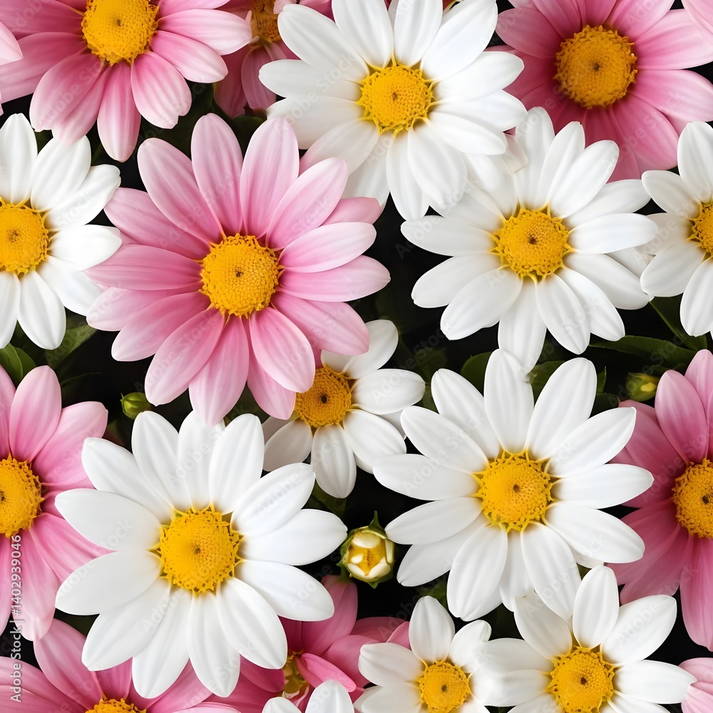 Fototapeta premium Pink and White Daisies