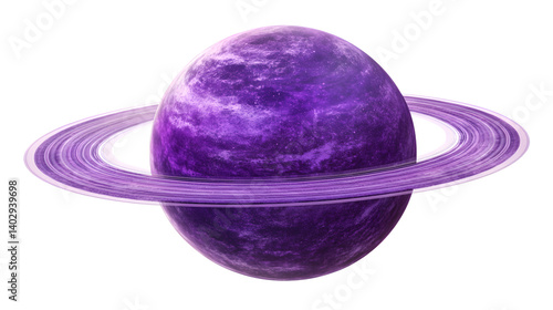 Purple Ring Planet Illustration with Transparent Background for Professional Projects