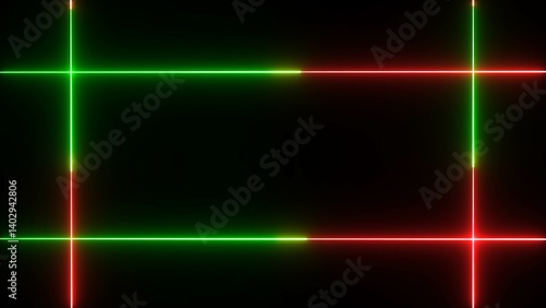 Neon line glowing square frame on black background. Glowing neon frame background animation square shape.