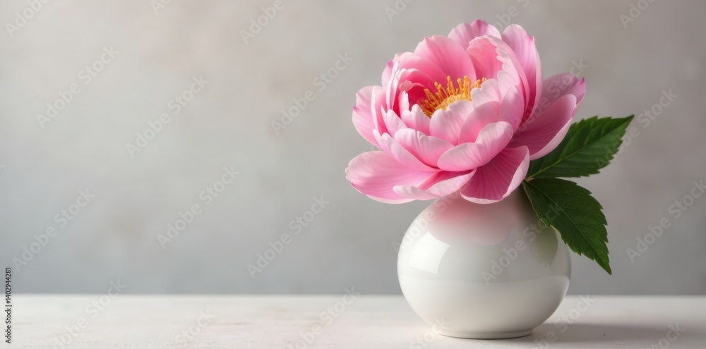 A delicate peony blossom in a elegant vase with soft pastel colors, elegance, bouquet A delicate peony blossom in a elegant vase with soft pastel colors, elegance, bouquet