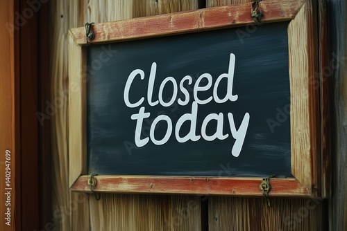Sign showing establishment is closed today, indicating temporary closure and impacting customers' plans in the local area