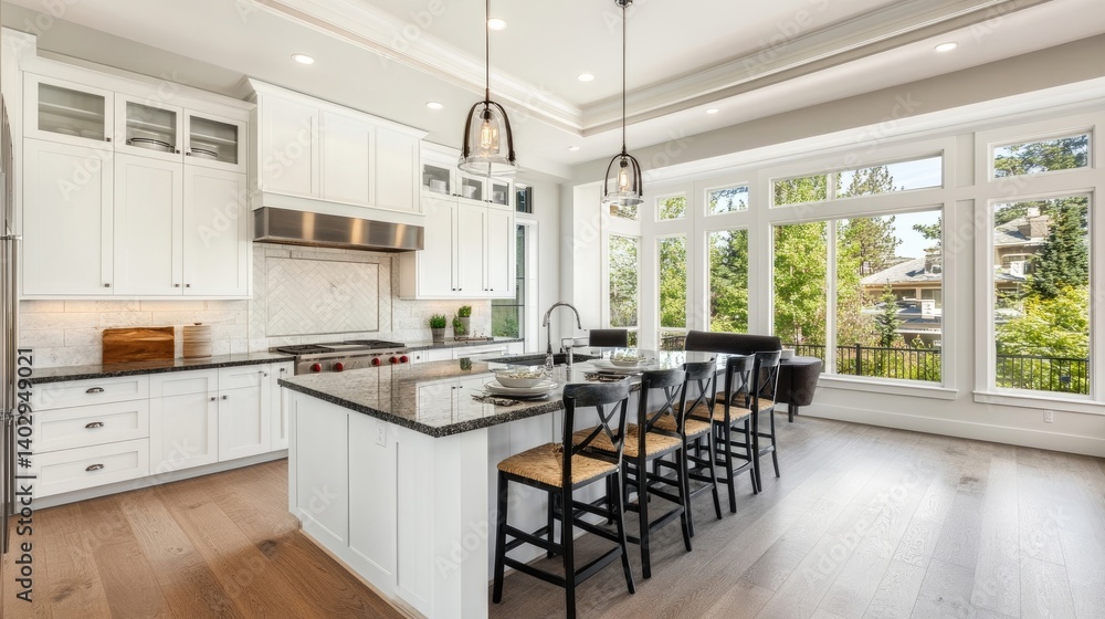 Beautiful new kitchen in a luxury home, perfect for real estate showcases Beautiful new kitchen in a luxury home, perfect for real estate showcases