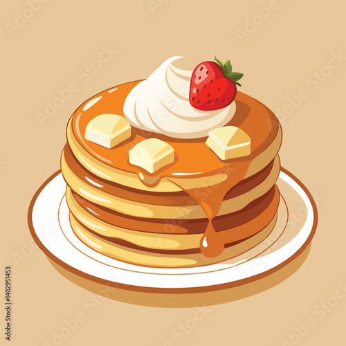 pancakes illustration of fritters with butter