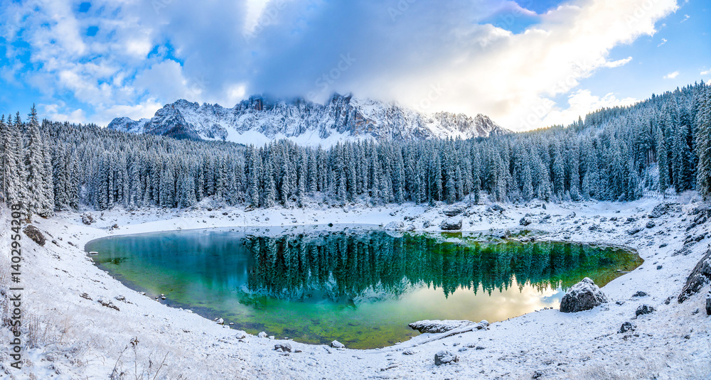 winter mountain lake landscape