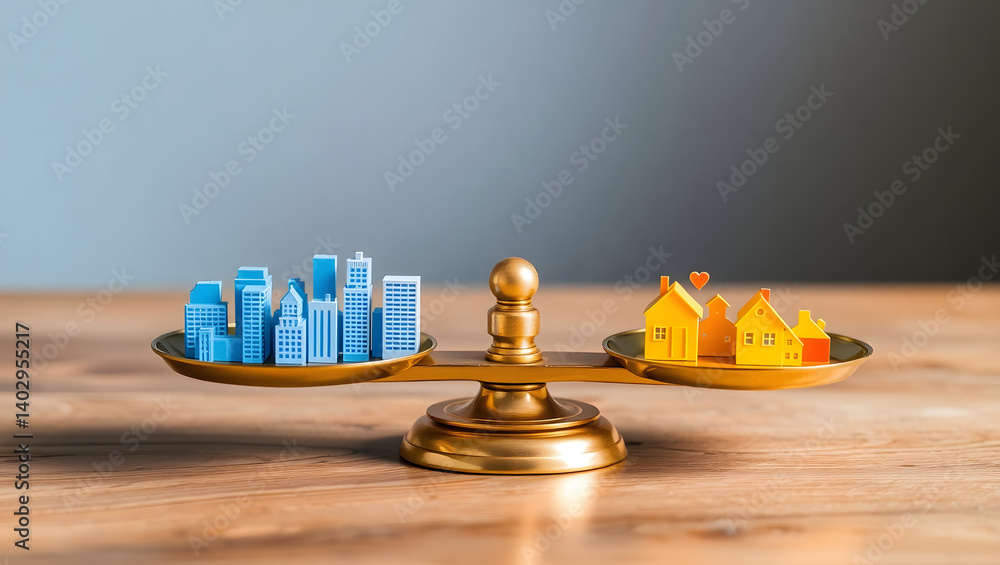 Balancing City Life and Suburban Living A Conceptual Image