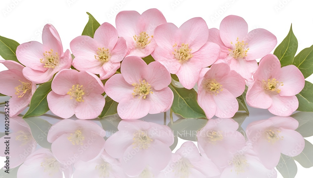 Obraz premium Pink Blossoms, Reflection, White