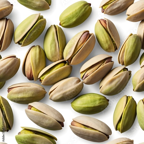 Wallpaper Mural Pistachios Nuts Scattered on White Background Torontodigital.ca