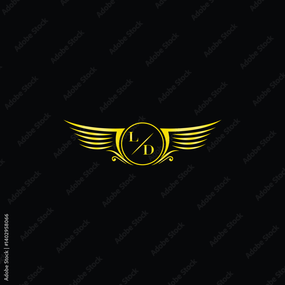 Luxury Winged Badge with Monogram Luxury Winged Badge with Monogram