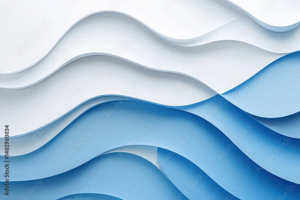 Obraz premium Horizontal blue to white flat gradient, no shadows, modern look