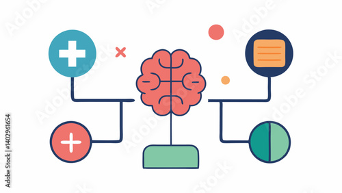 Predictive Analytics Model A simplified model of a neural network diagram indicating how AI predicts health outcomes based on patient data input.