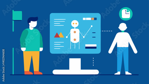 TechEnhanced Diagnostics A digital device scanning the patients body metrics while displaying data visually with both the patient and consultant analyzing the output together.